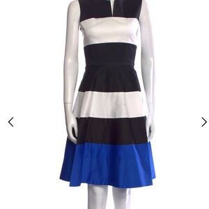 Kate Spade New York Black, White, and Blue Striped Dress